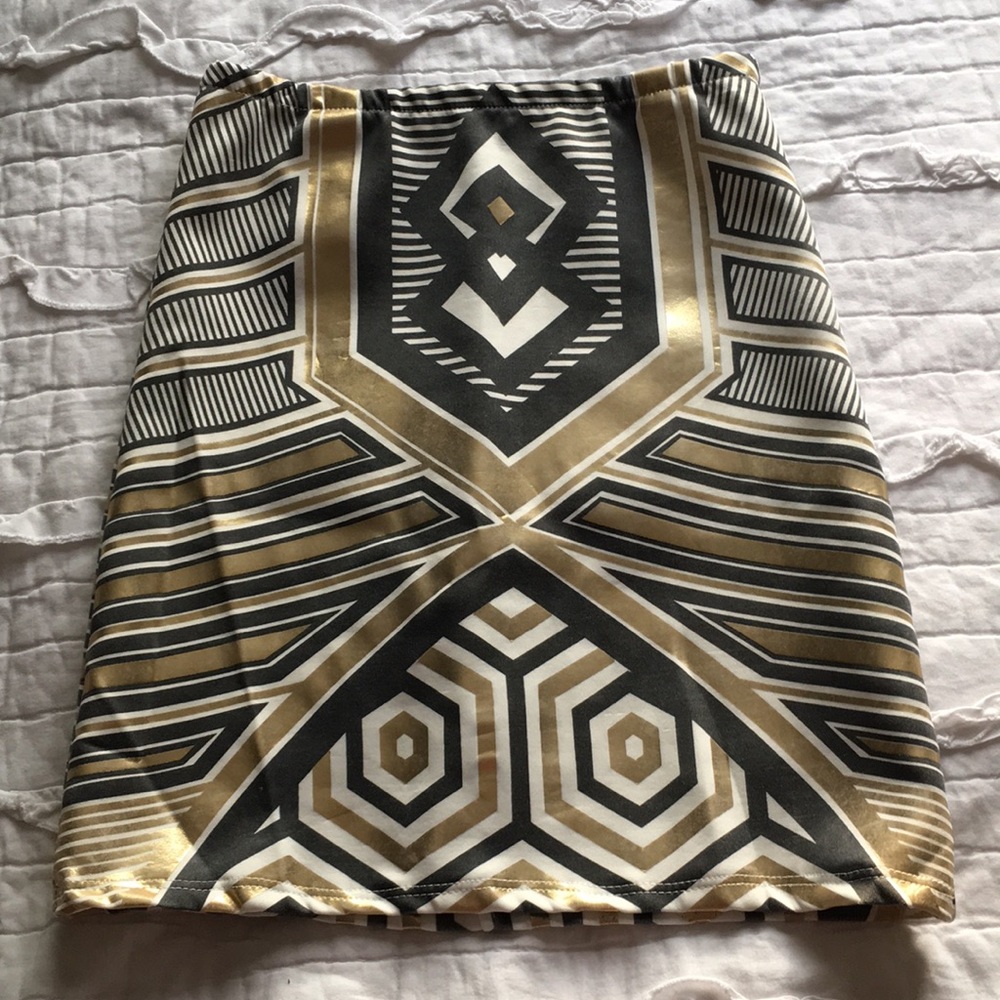 Mini bodycon skirt tribal geometrical design
